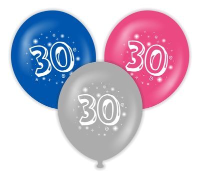 30 Yaş Basklı Latex Balon 20 Adet