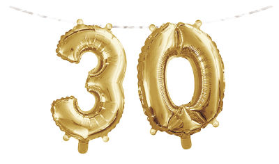 30 Yaş Folyo Balonlu Parti Afişi