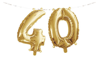 40 Yaş Folyo Balonlu Parti Afişi