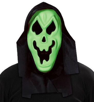 Başlıklı Neon Yeşil Renk Hayalet Maskesi