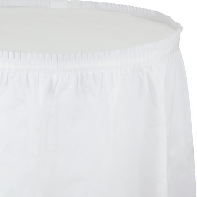 Beyaz Renk Plastik Masa Eteği 74 x 426 cm