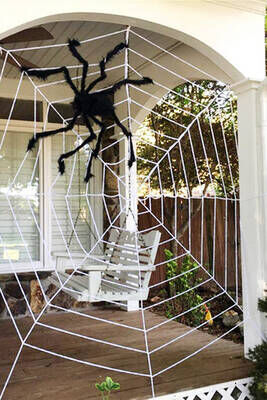 Halloween Beyaz Örümcek Ağı 1,5 metre çapında