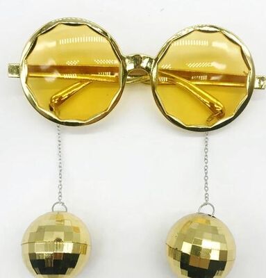 Disco Topları Altın Sarı Renkli Parti Gözlüğü