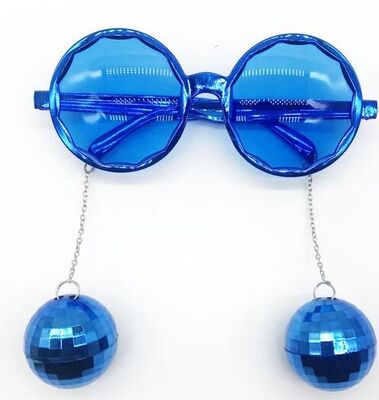 Disco Topları Mavi Renkli Parti Gözlüğü