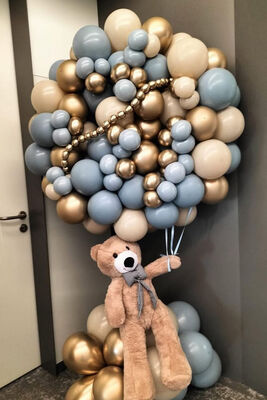 Hastane Odası Yenidoğan Kapısı Balon Arajman Mavi