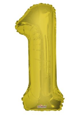 Folyo Balon 1 Rakamı Gold//Altın Renk 100 cm