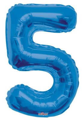 Folyo Balon 5 Rakamı Mavi 100 cm