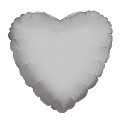 Gümüş Kalp Folyo Balon 45 cm