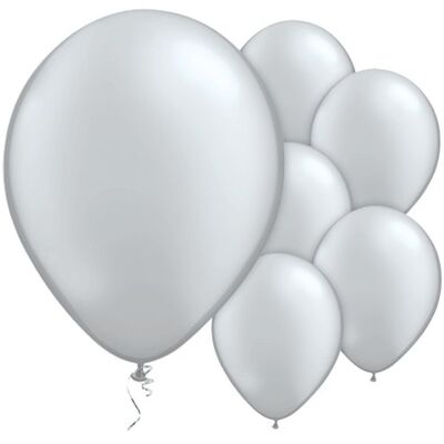 Gümüş Metalik Balon 10 Adet
