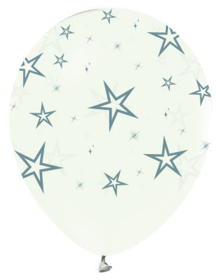 Gümüş Yıldızlar Latex Balon 20 Adet