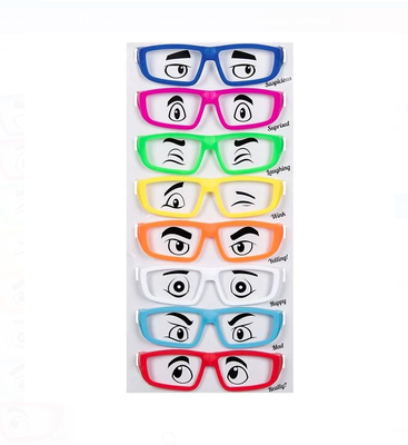 Eğlenceli Renkli Parti Gözlükleri Pakette 8 Adet