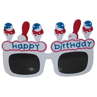 Happy Birthday Dondurmalı Beyaz Parti Gözlüğü