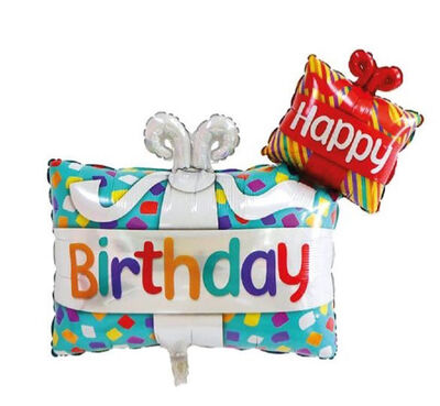 Happy Birthday Hediye Paketi Folyo Balon 100 cm