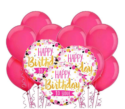 Happy Birthday To You Pembe Balon Demeti 23 Adet