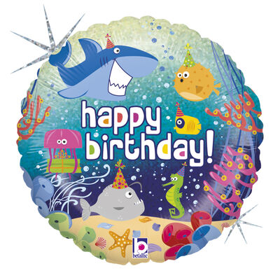 Happy Birthday Deniz Canlıları Folyo Balon 45 cm