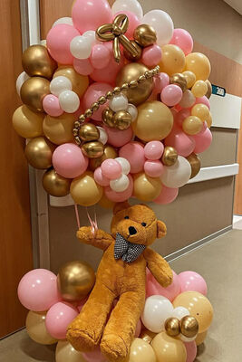 Hastane Odası Yenidoğan Kapısı Balon Arajman Pembe