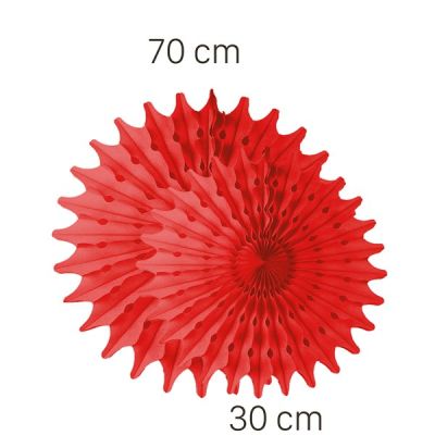 Kırmızı Renk Yelpaze Süs Seti 2 Adet 70-30 cm