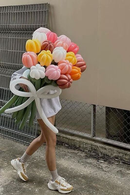 Lale Balon Buketi 16 li