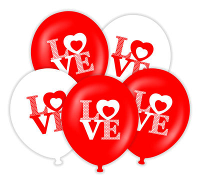 Love Kırmızı Beyaz 20 Li Latex Balon