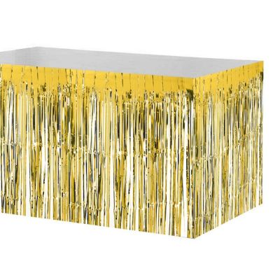 Metalik Altın Püsküllü Masa Eteği 70 x 300 cm
