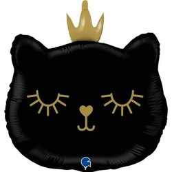 Parti Dünyası - Taçlı Prenses Kedi Siyah Folyo Balon 50 cm  Parti Dünyası - Taçlı Prenses Kedi Siyah Folyo Balon 50 cm