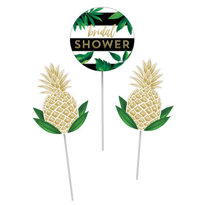 Pineapple Gold Bridal Shower Masa Orta Süsü
