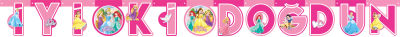 Disney Prensesleri İyi Ki Doğdun Harf Afiş