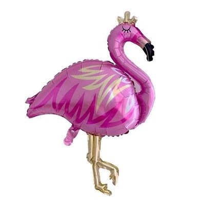 Flamingo Taçlı Folyo Balon