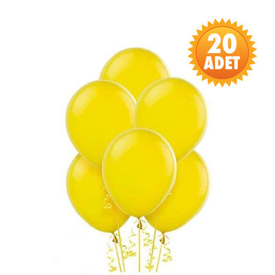 Sarı Renk 20 Li Latex Balon