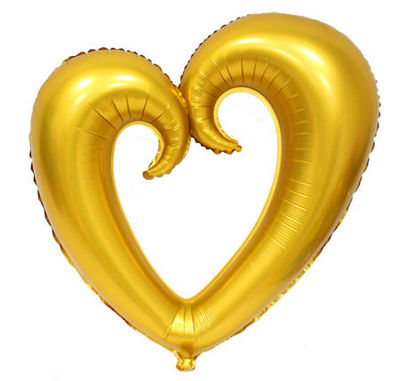 Şekilli Kalp Altın Renk Folyo Balon