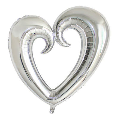 Şekilli Kalp Gümüş Renk Folyo Balon