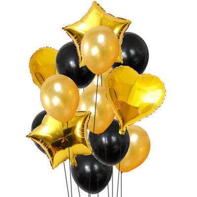 Gold Siyah Konsept Doğum Günü Balon Seti