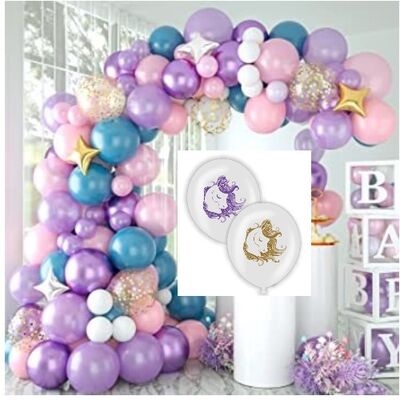 Unicorn Soft Renklerde Doğum Günü Balon Seti 80 ADET