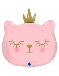 Parti Dünyası - Taçlı Prenses Kedi Pembe Folyo Balon 50 cm  Parti Dünyası - Taçlı Prenses Kedi Pembe Folyo Balon 50 cm