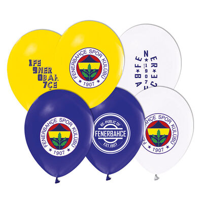 Fenerbahçe Baskılı Lisanslı Latex Balon 8 Adet Sarı Lacivert