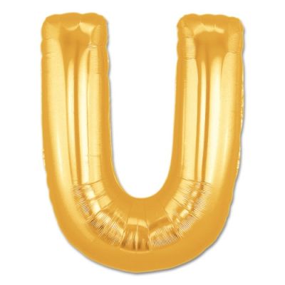 U Harfi Altın Renk Folyo Balon 100 cm